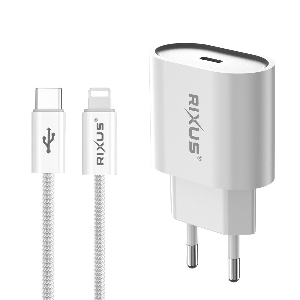 Rixus USB-C naar Lightning kabel en snellader
